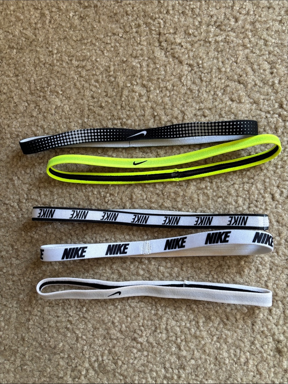 Set of 5 Nike headbands